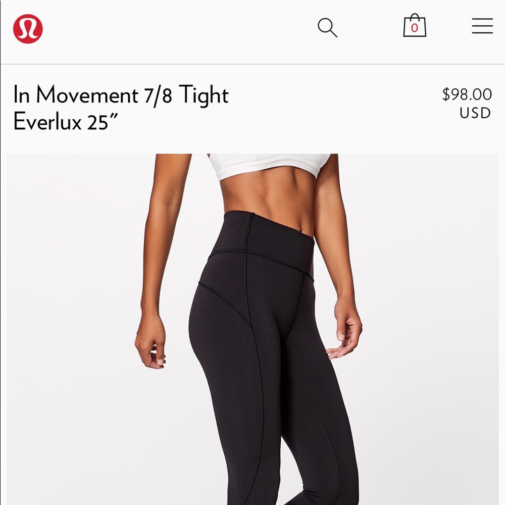 Lululemon In Movement 7/8 Tight - Everlux 25"